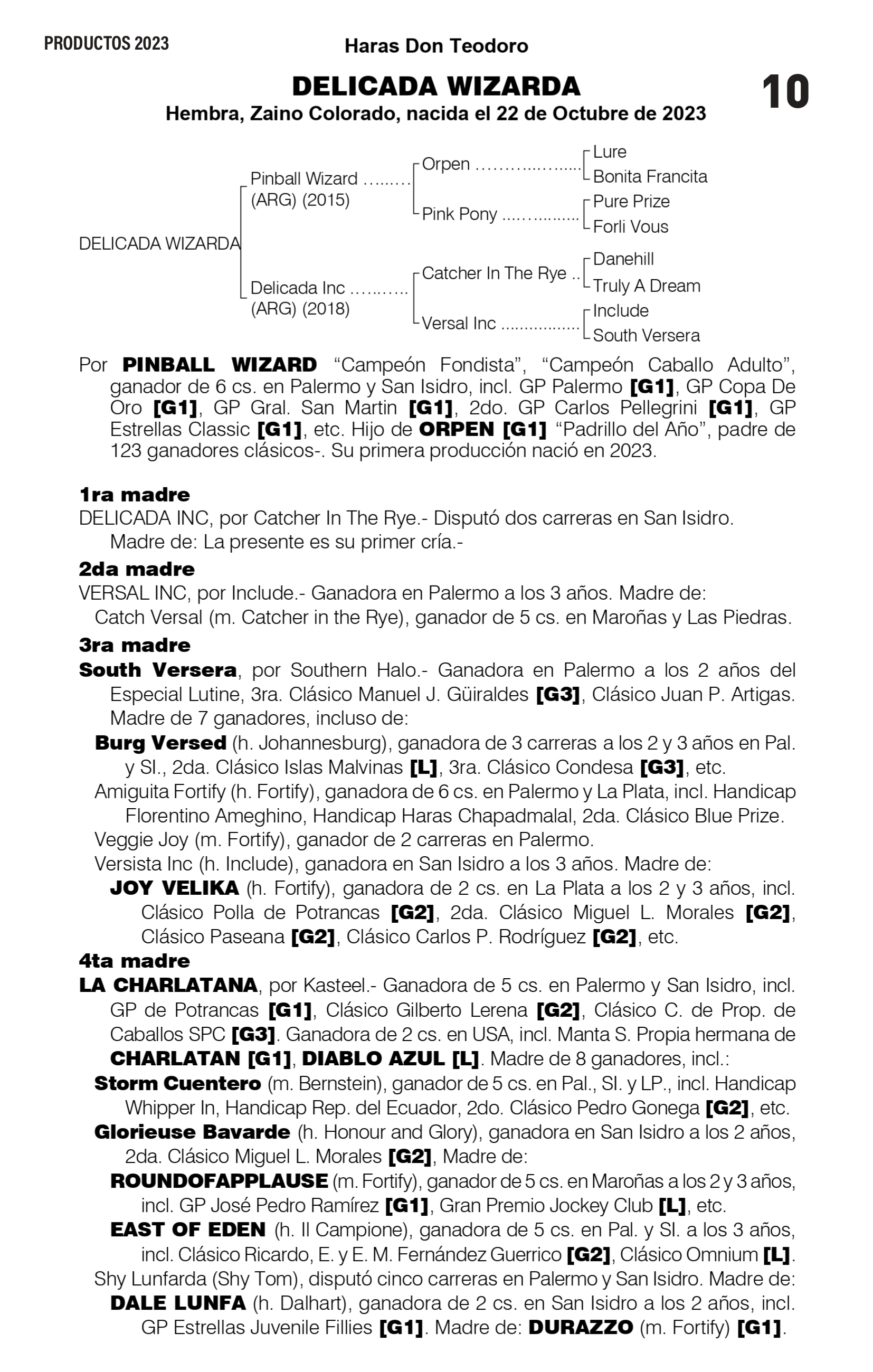 Pedigree DELICADA WIZARDA