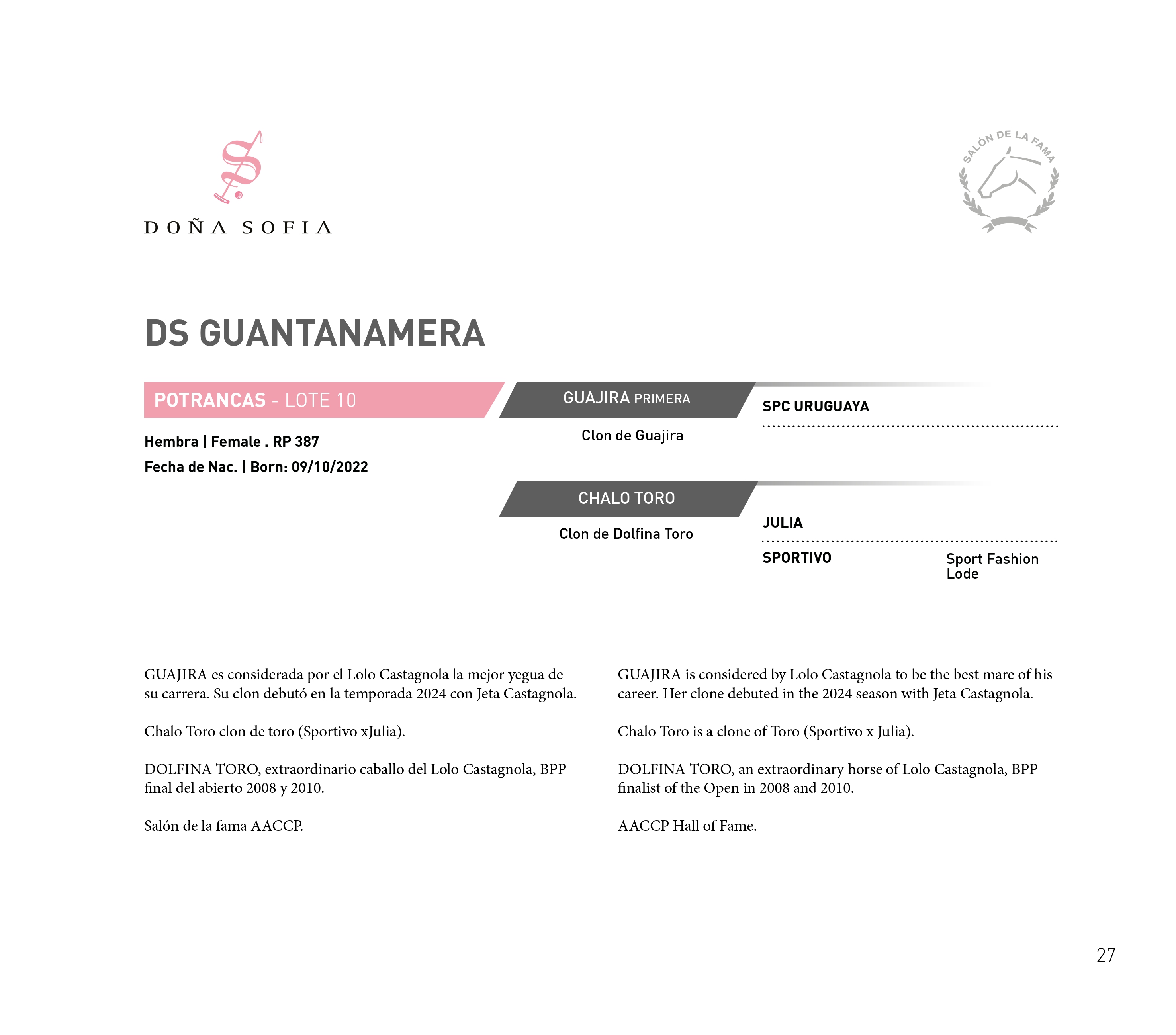 Pedigree DS GUANTANAMERA