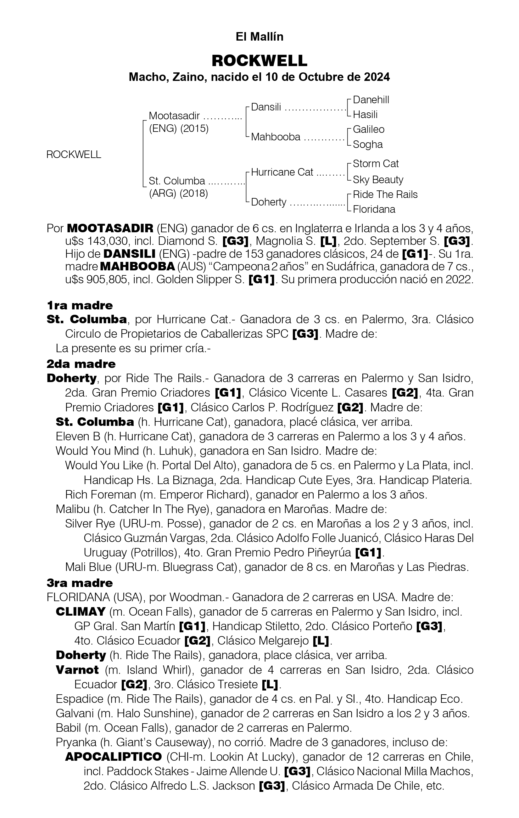 Pedigree ROCKWELL