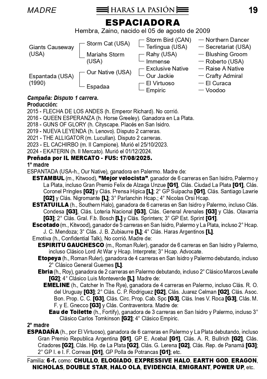 Pedigree ESPACIADORA