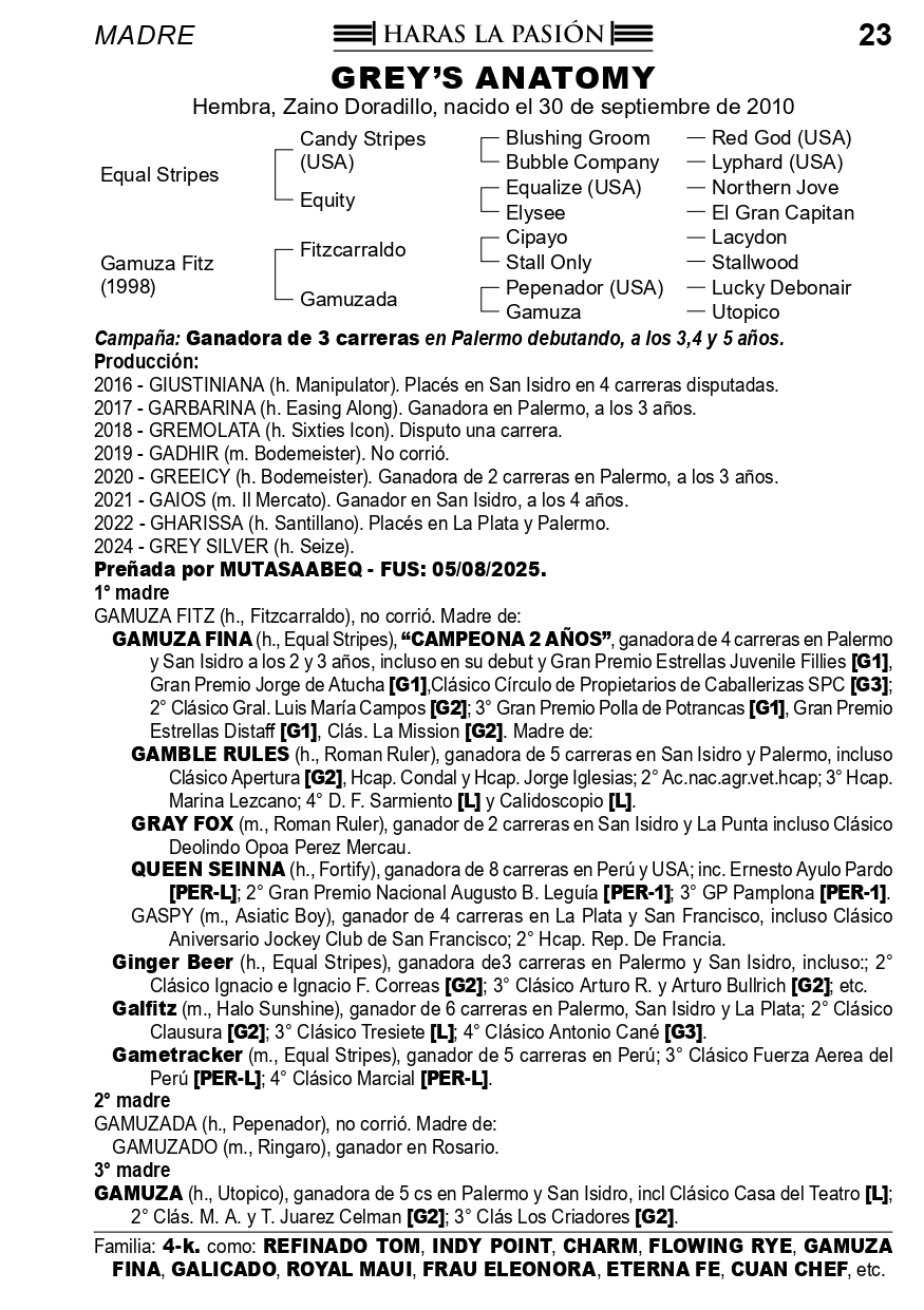 Pedigree GREY'S ANATOMY