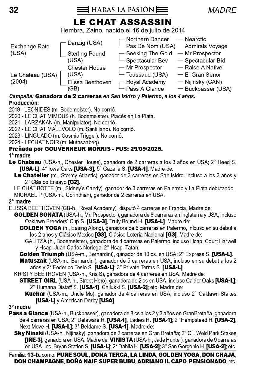 Pedigree LE CHAT ASSASSIN