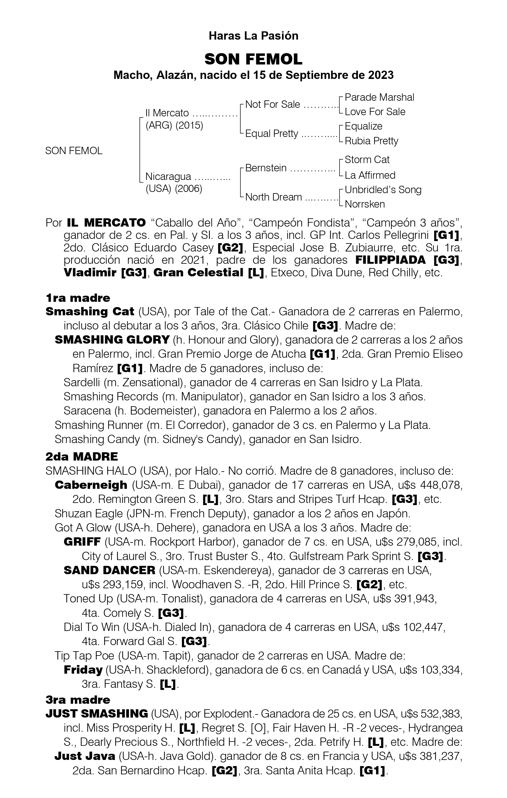 Pedigree SON FEMOL