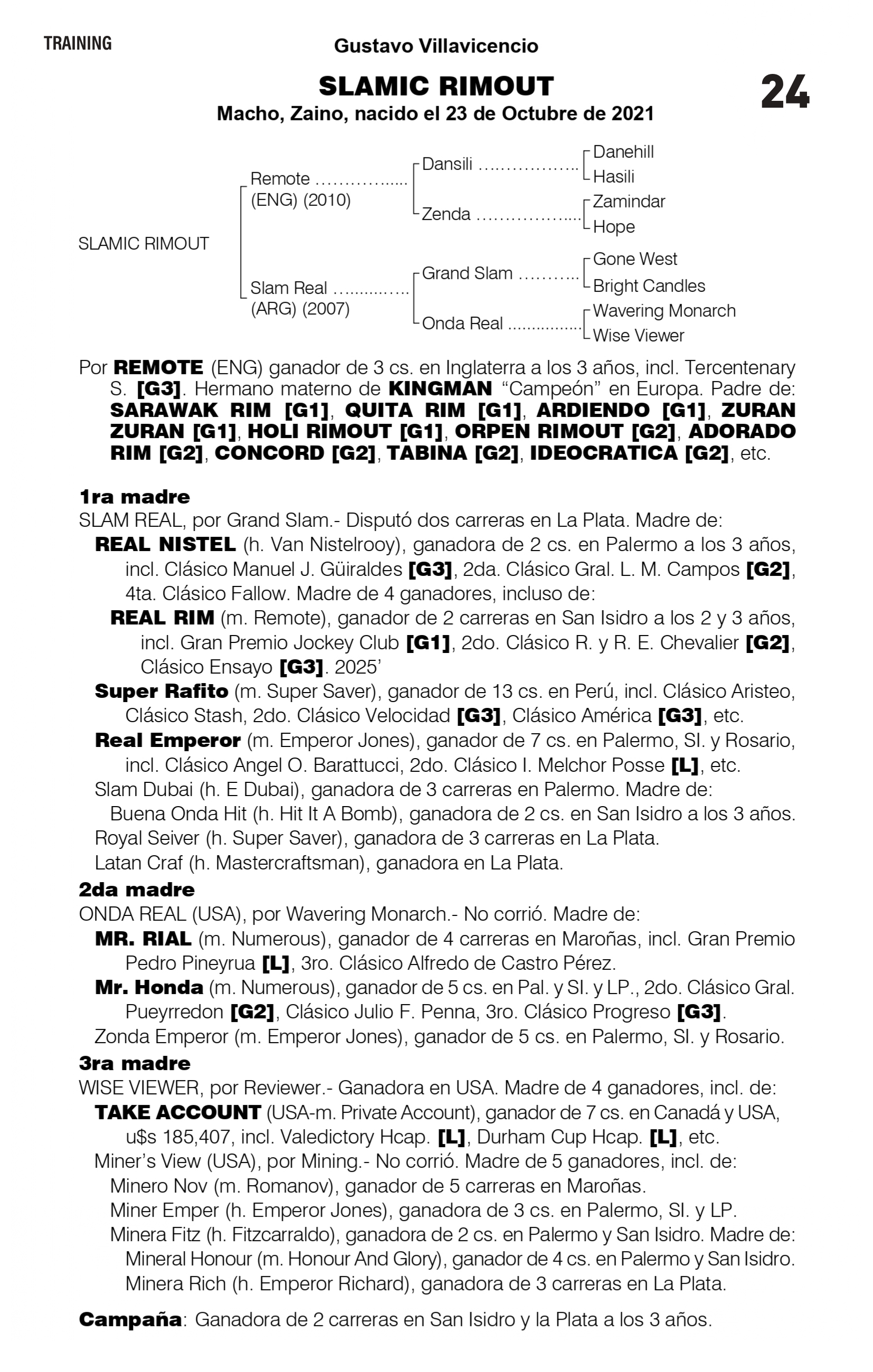 Pedigree SLAMIC RIMOUT