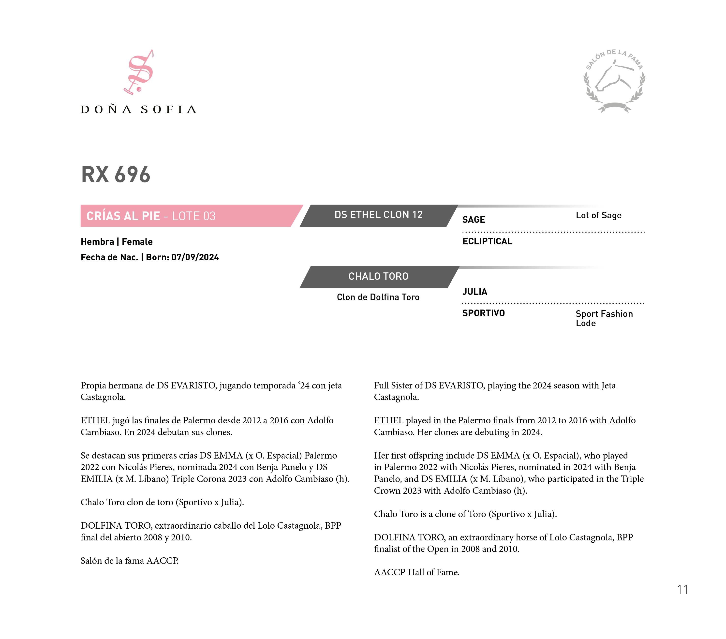 Pedigree RX 696