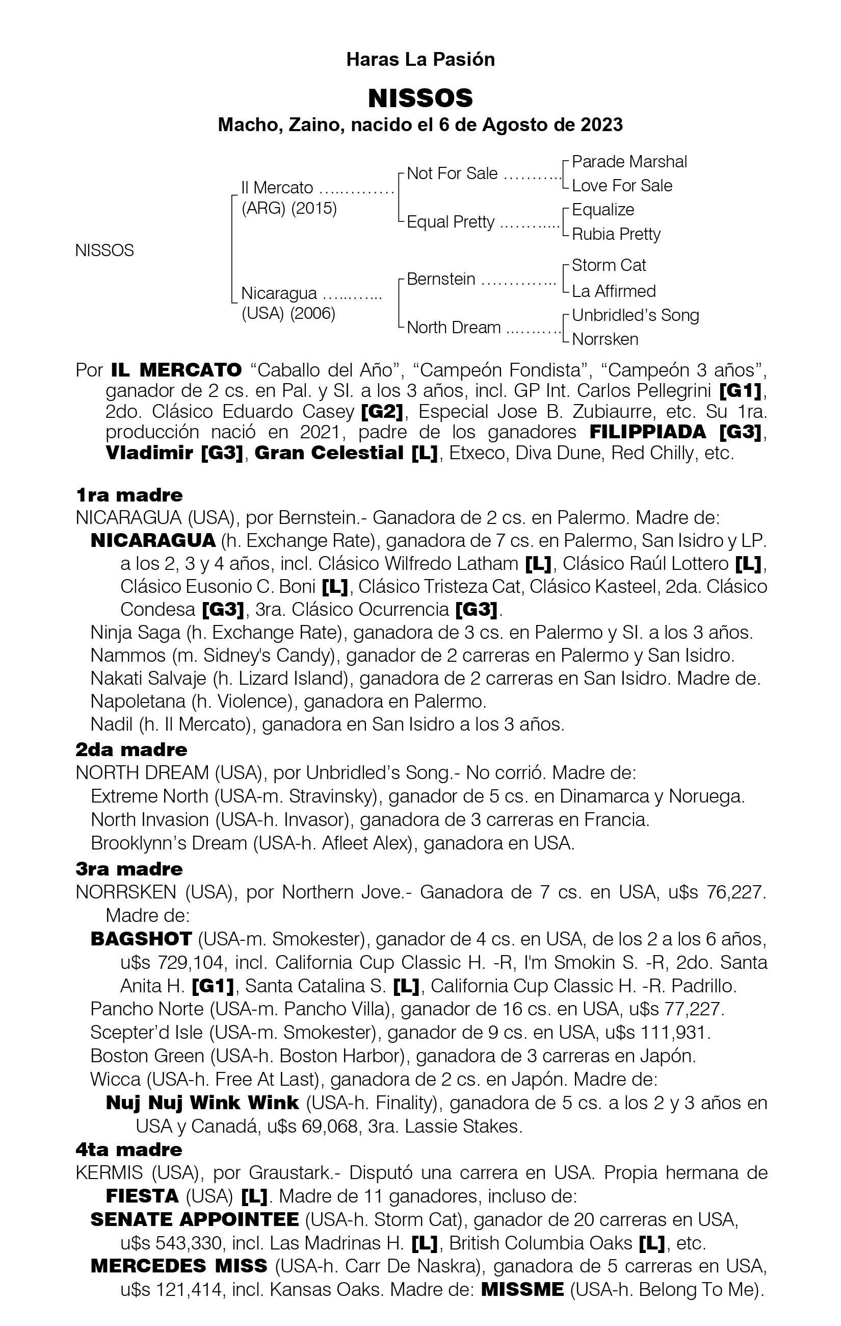 Pedigree NISSOS