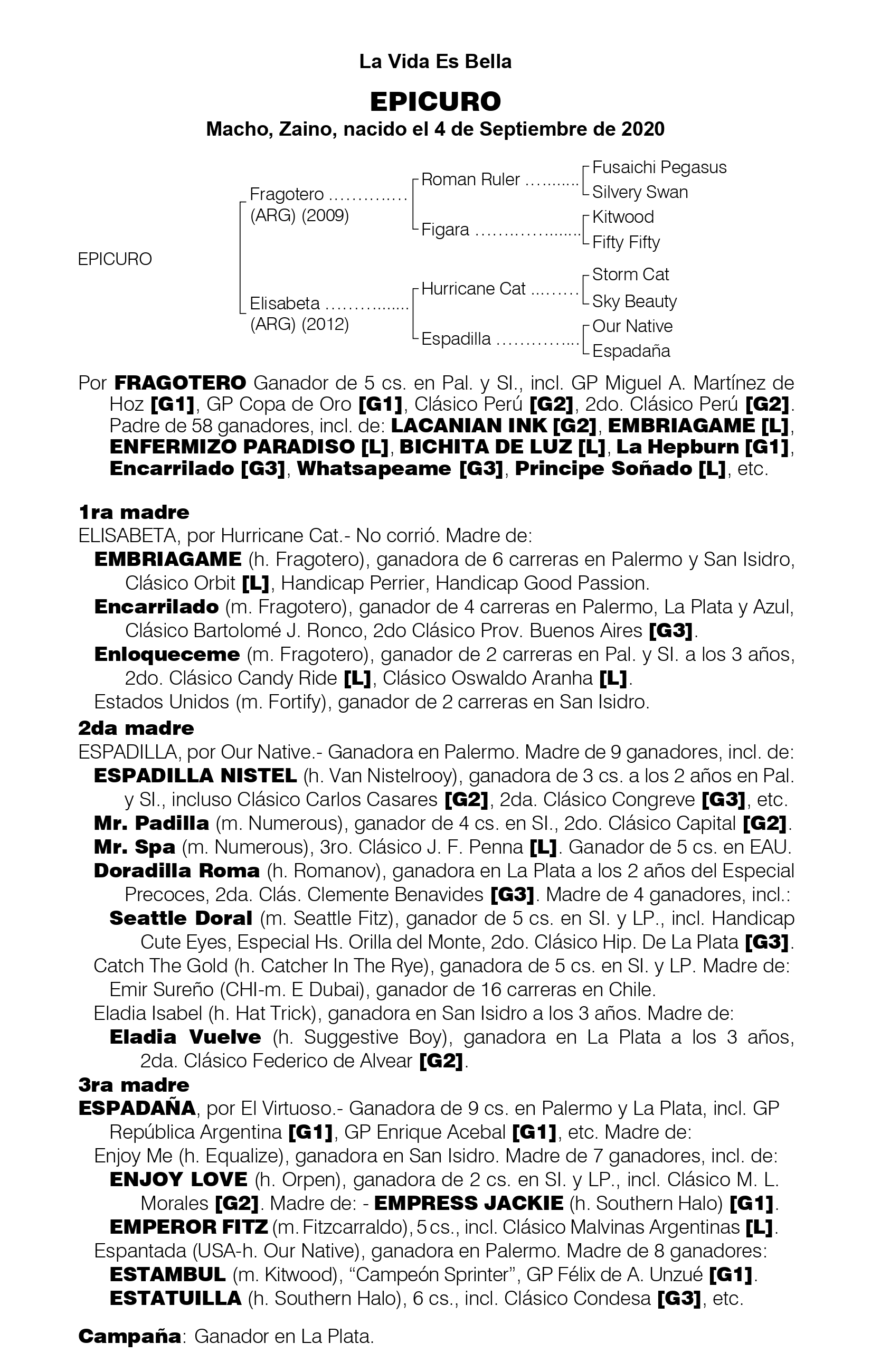 Pedigree EPICURO