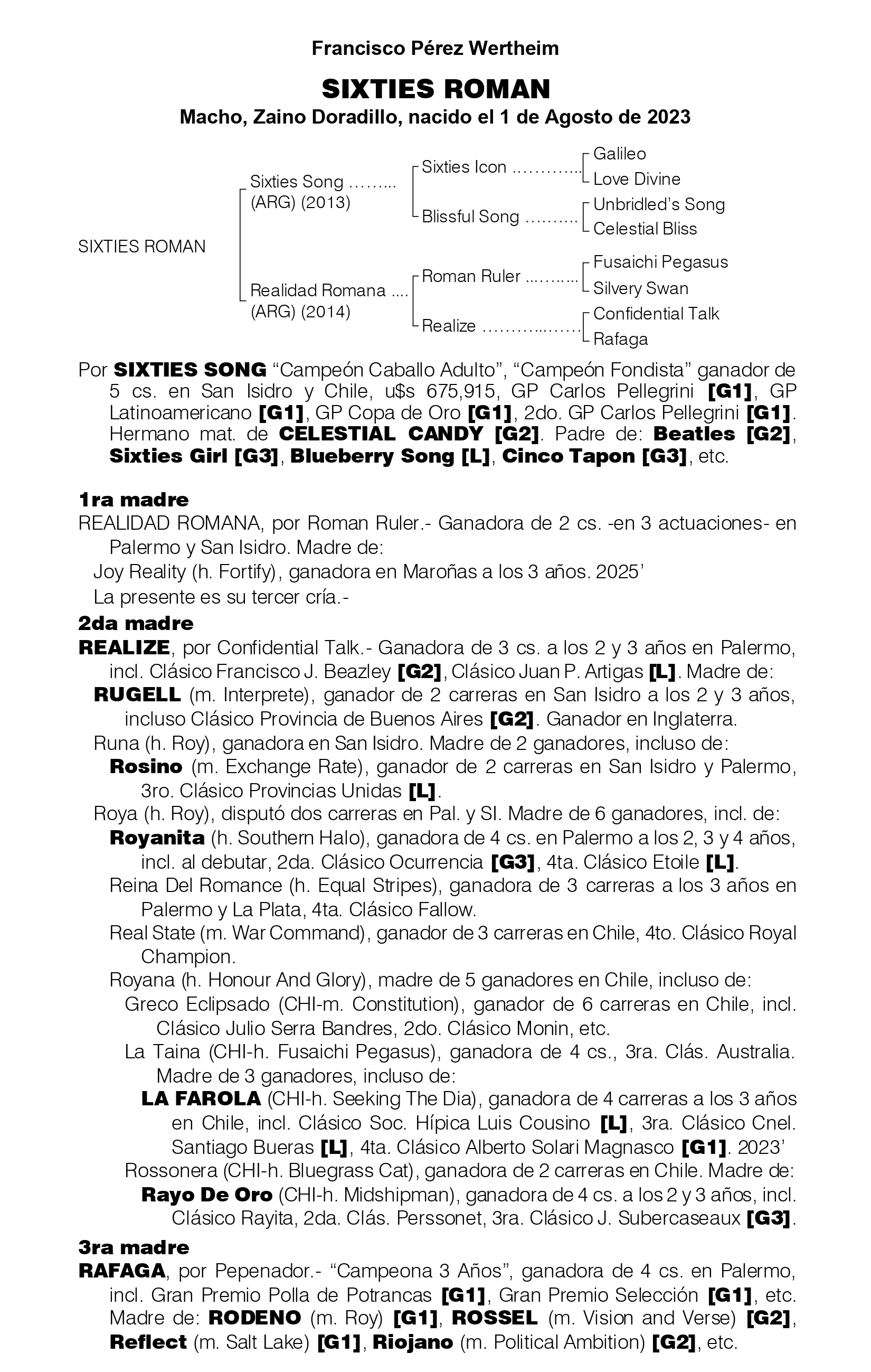 Pedigree SIXTIES ROMAN