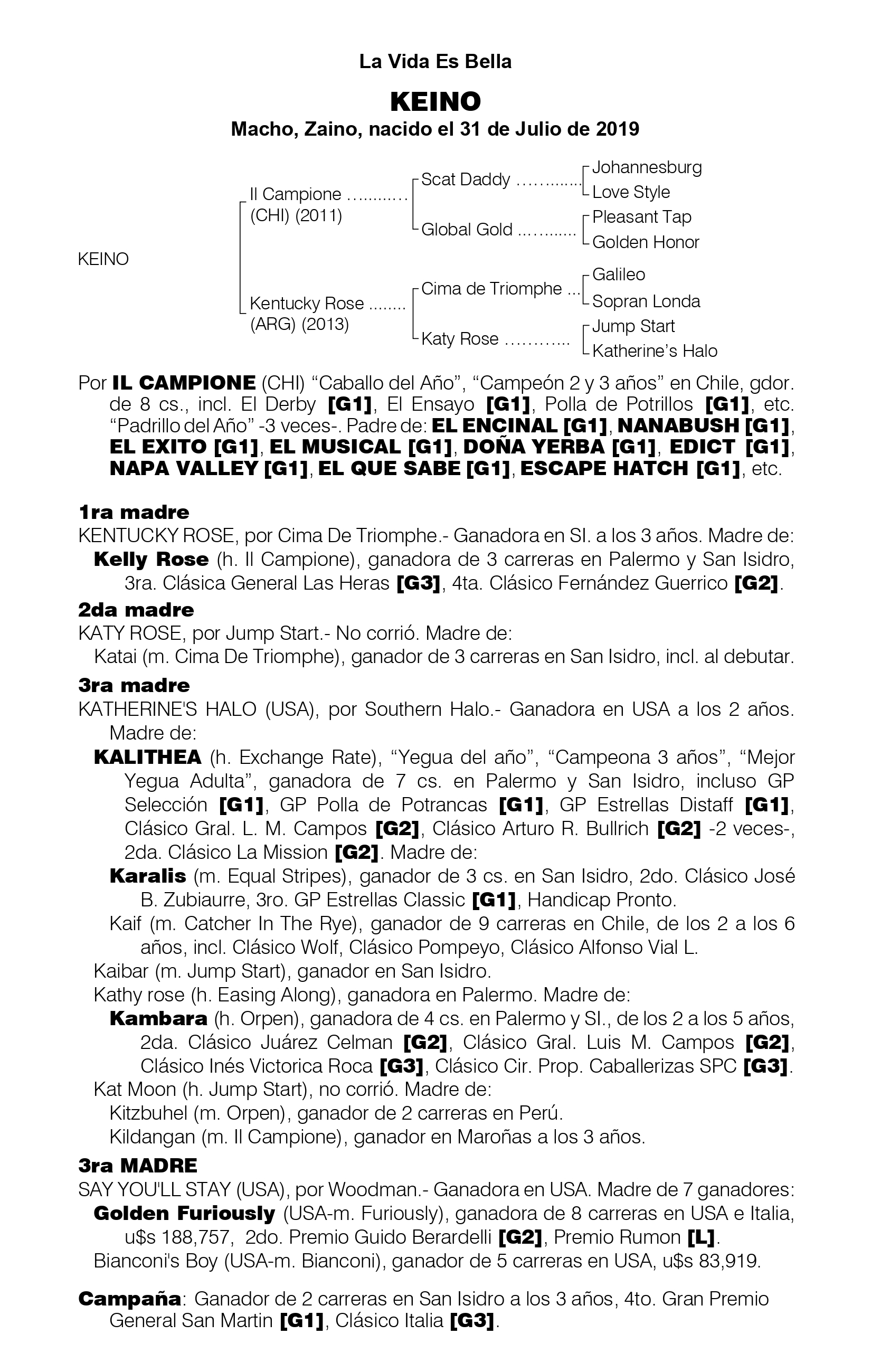 Pedigree KEINO