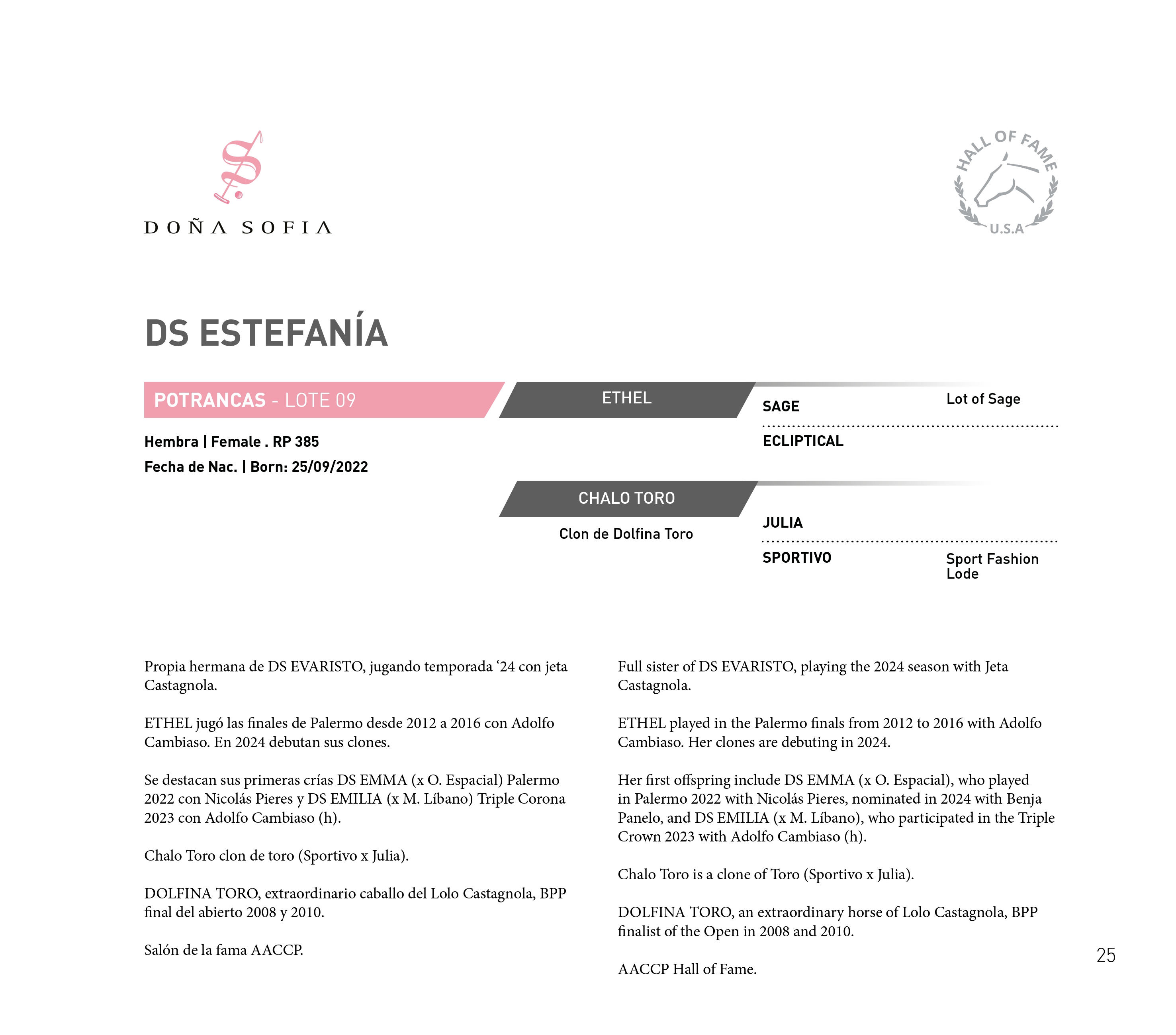 Pedigree DS ESTEFANIA