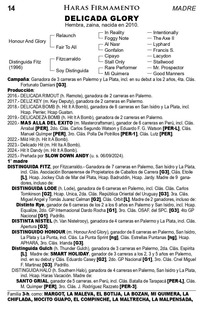 Pedigree DELICADA GLORY