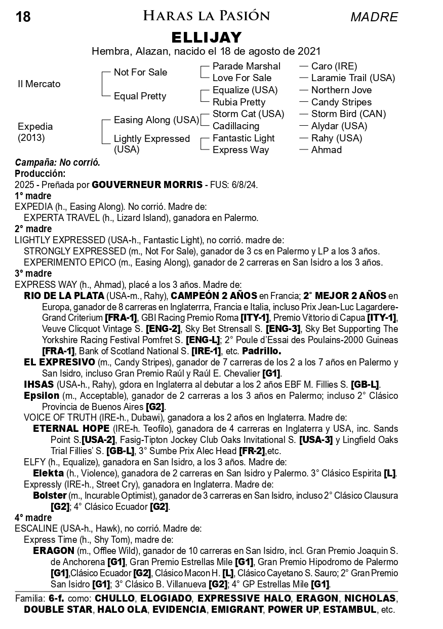 Pedigree ELLIJAY
