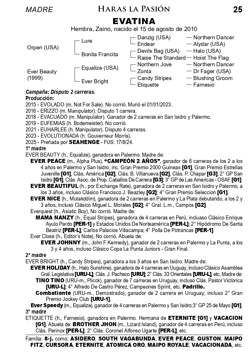 Pedigree EVATINA