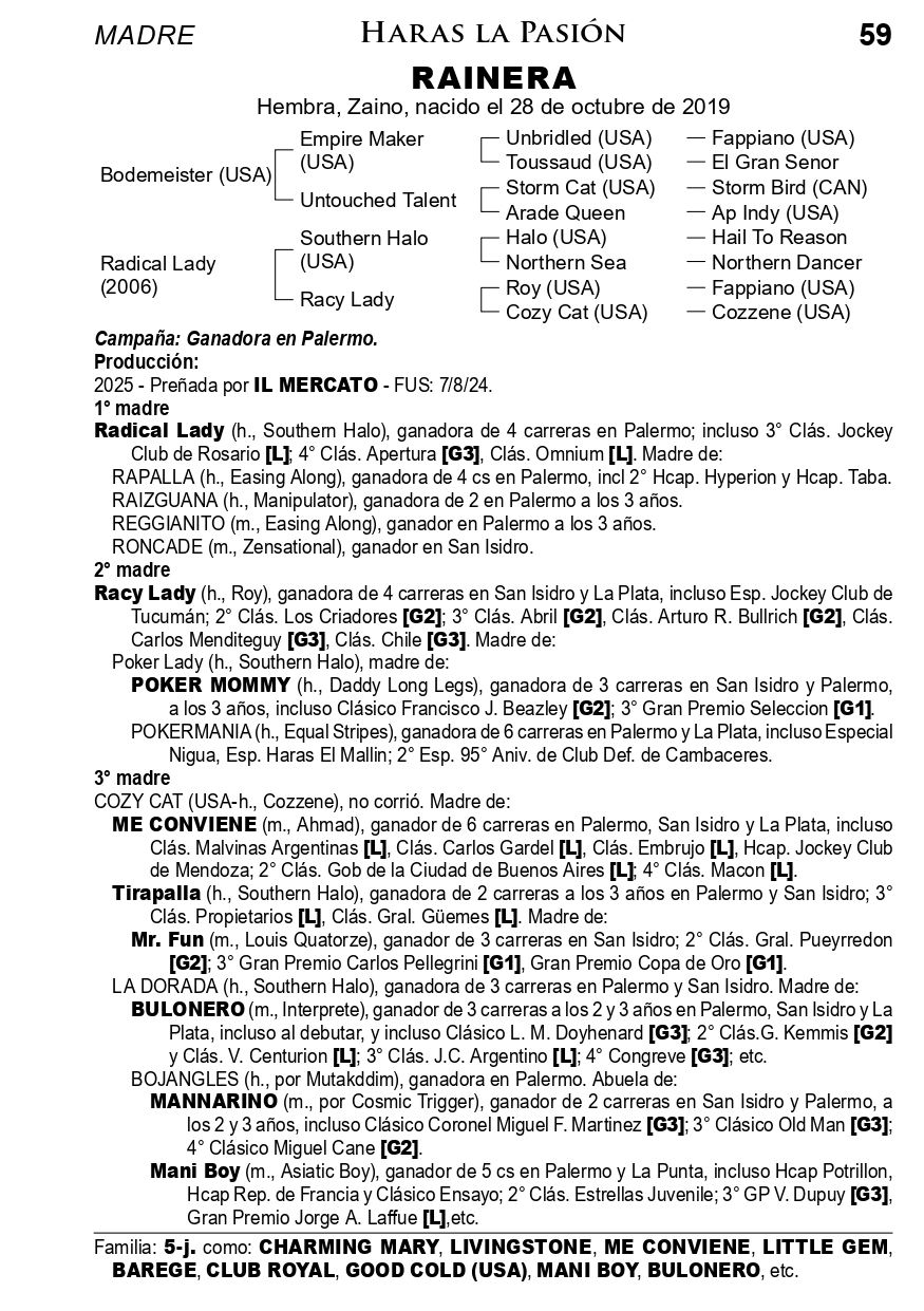Pedigree RAINERA