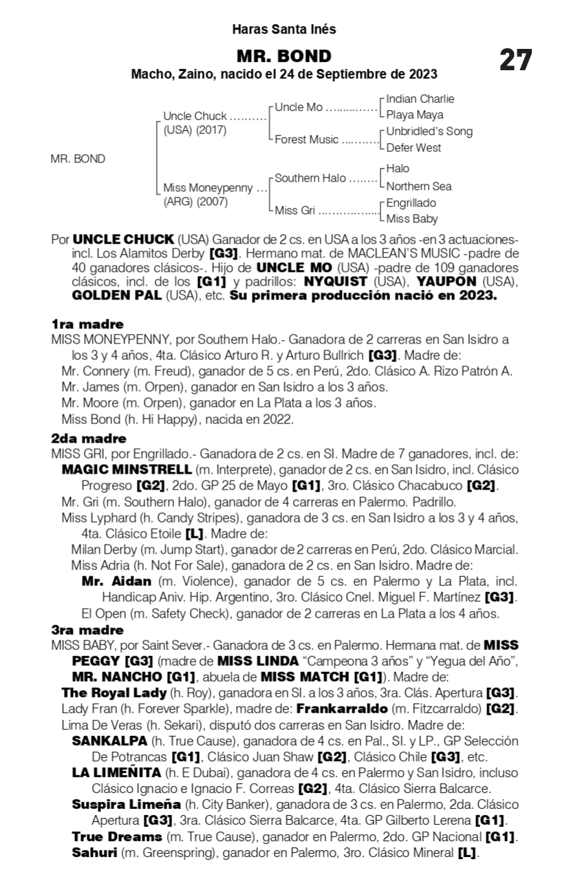 Pedigree MR. BOND