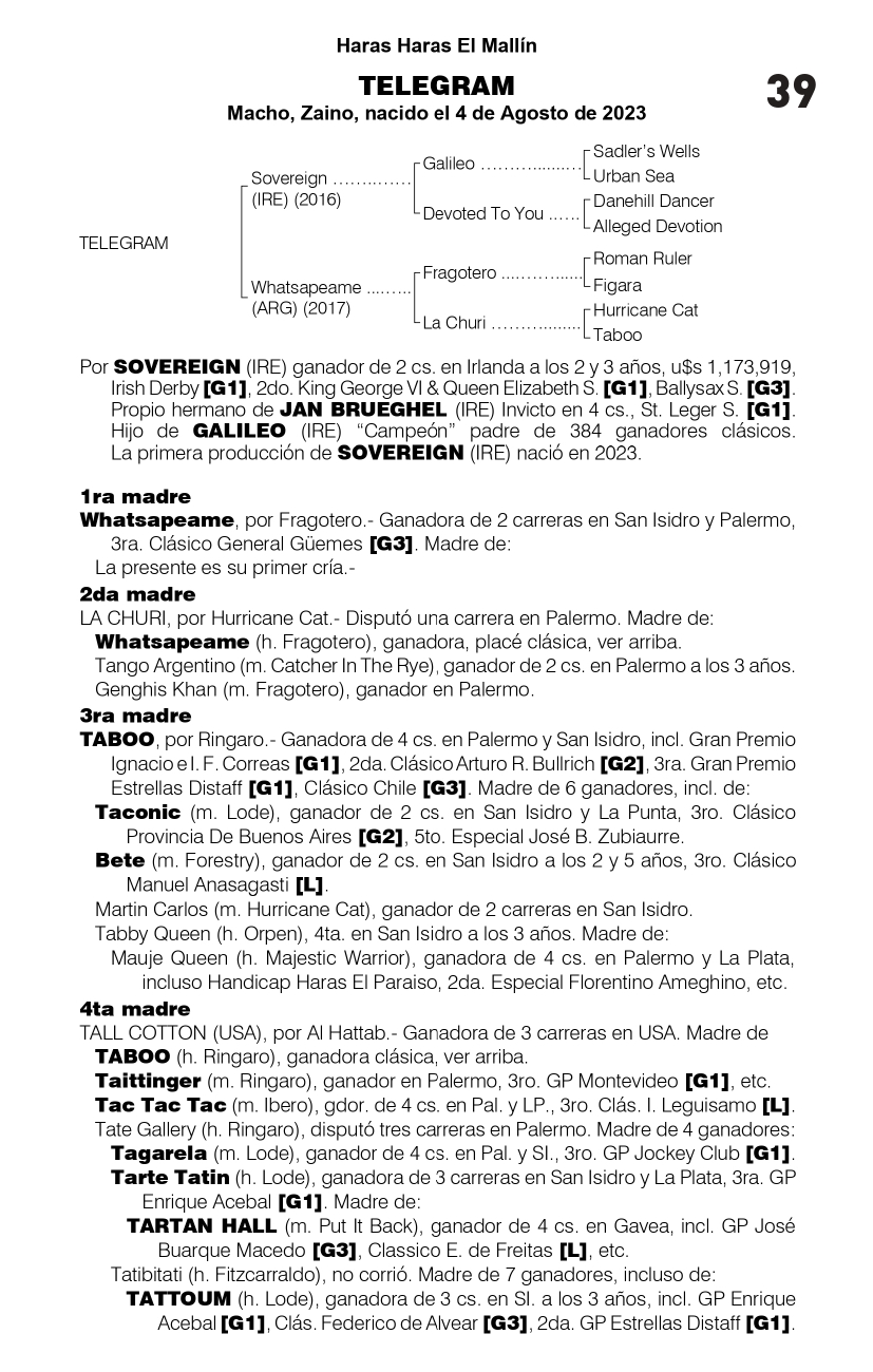 Pedigree TELEGRAM