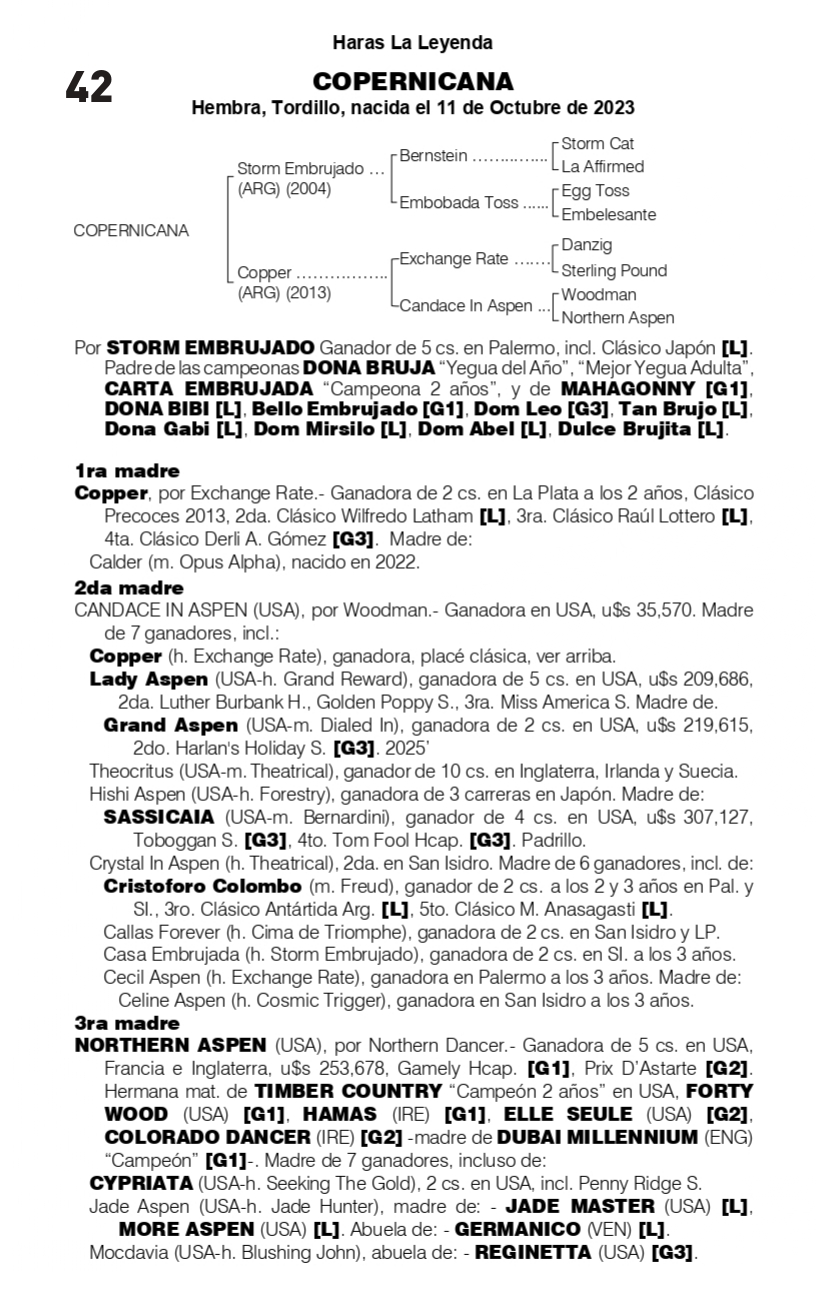Pedigree COPERNICANA