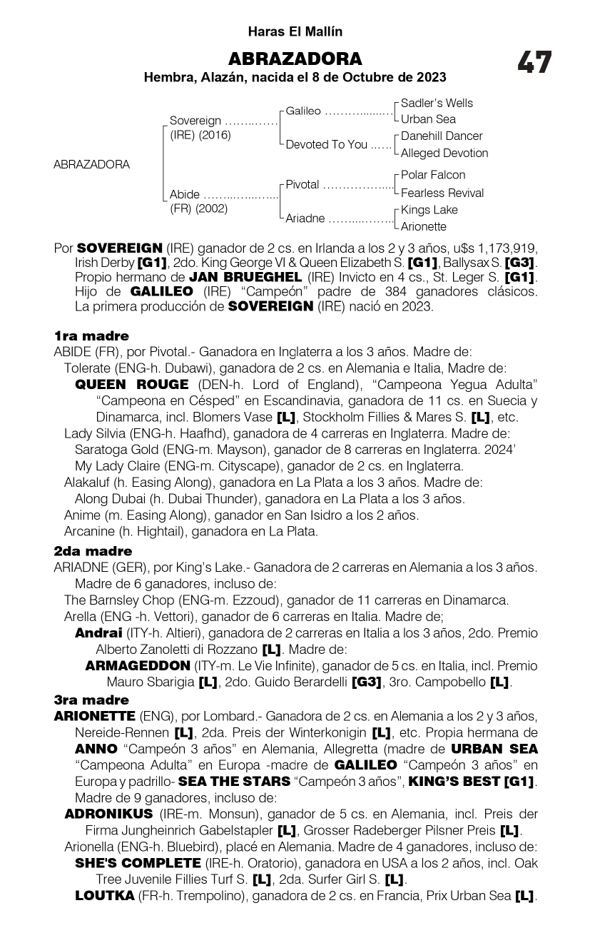Pedigree ABRAZADORA