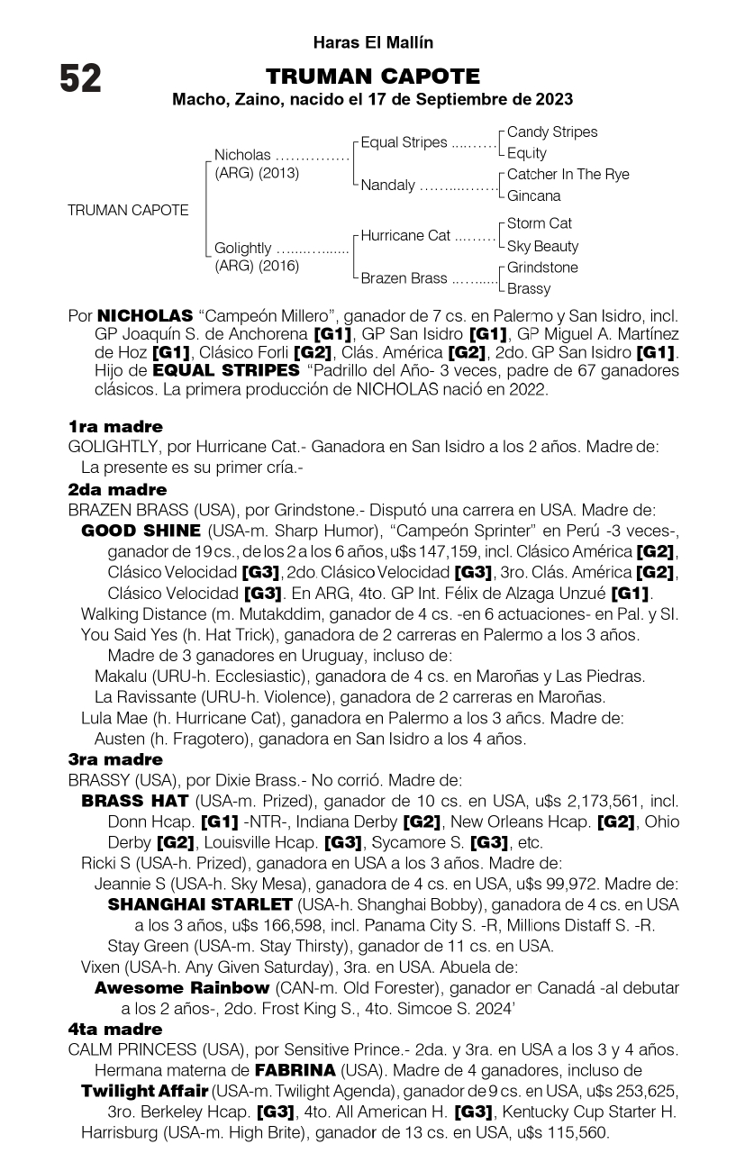 Pedigree TRUMAN CAPOTE
