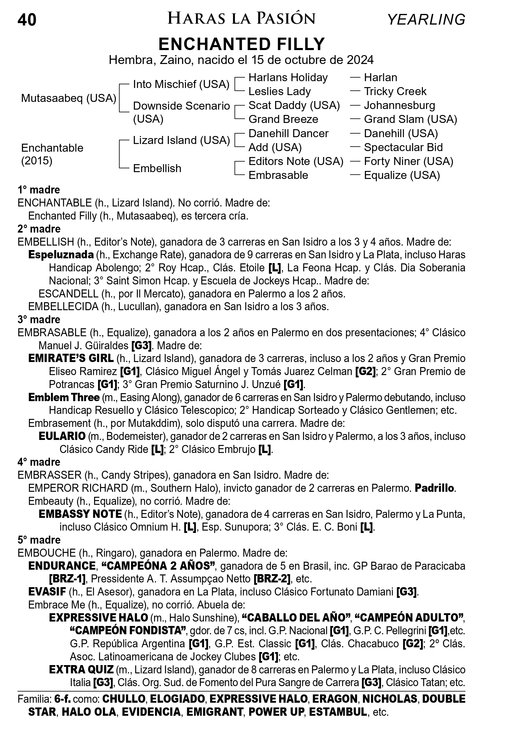 Pedigree ENCHANTED FILLY