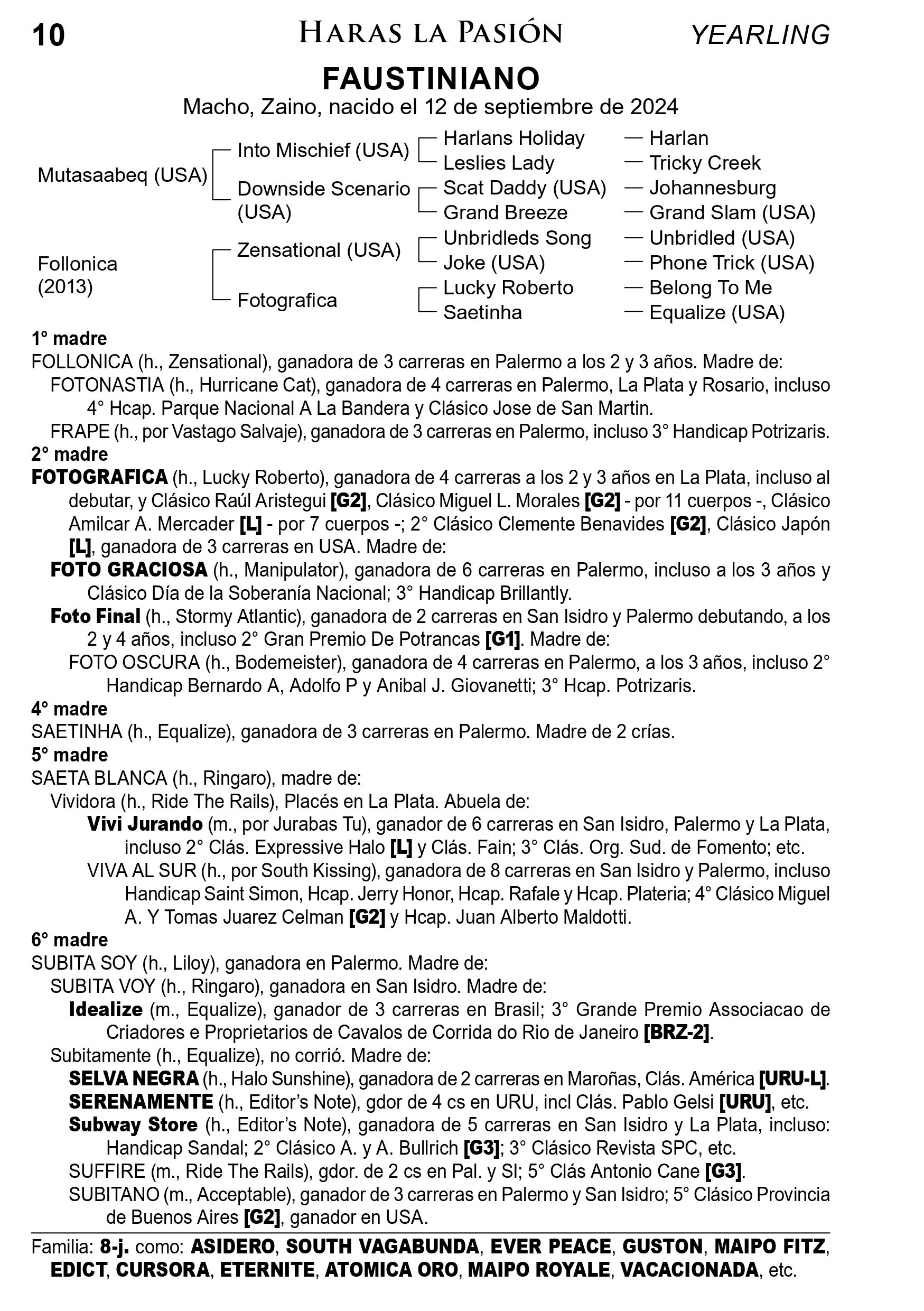 Pedigree FAUSTINIANO