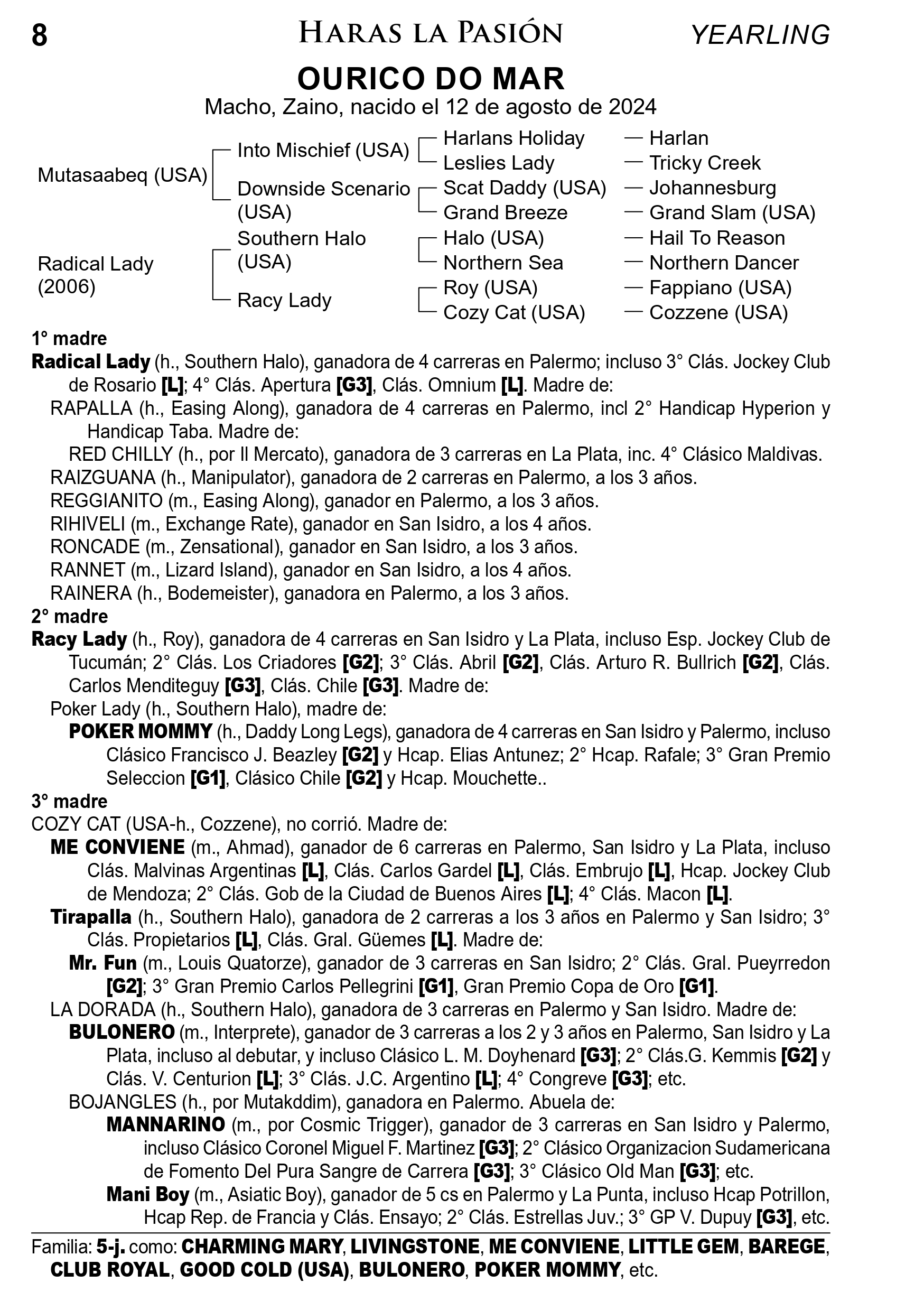 Pedigree OURICO DO MAR