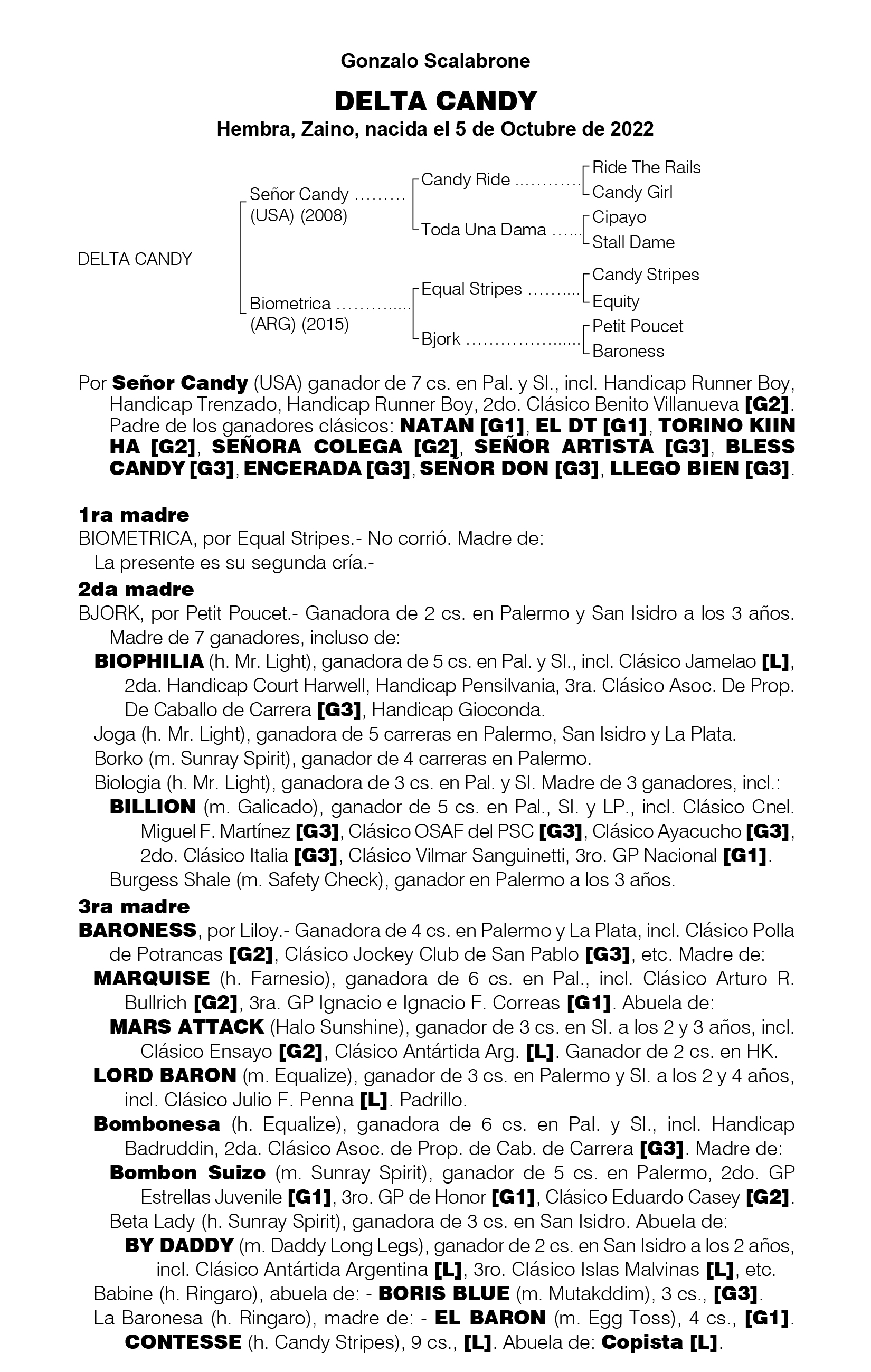 Pedigree LINDA LINDA