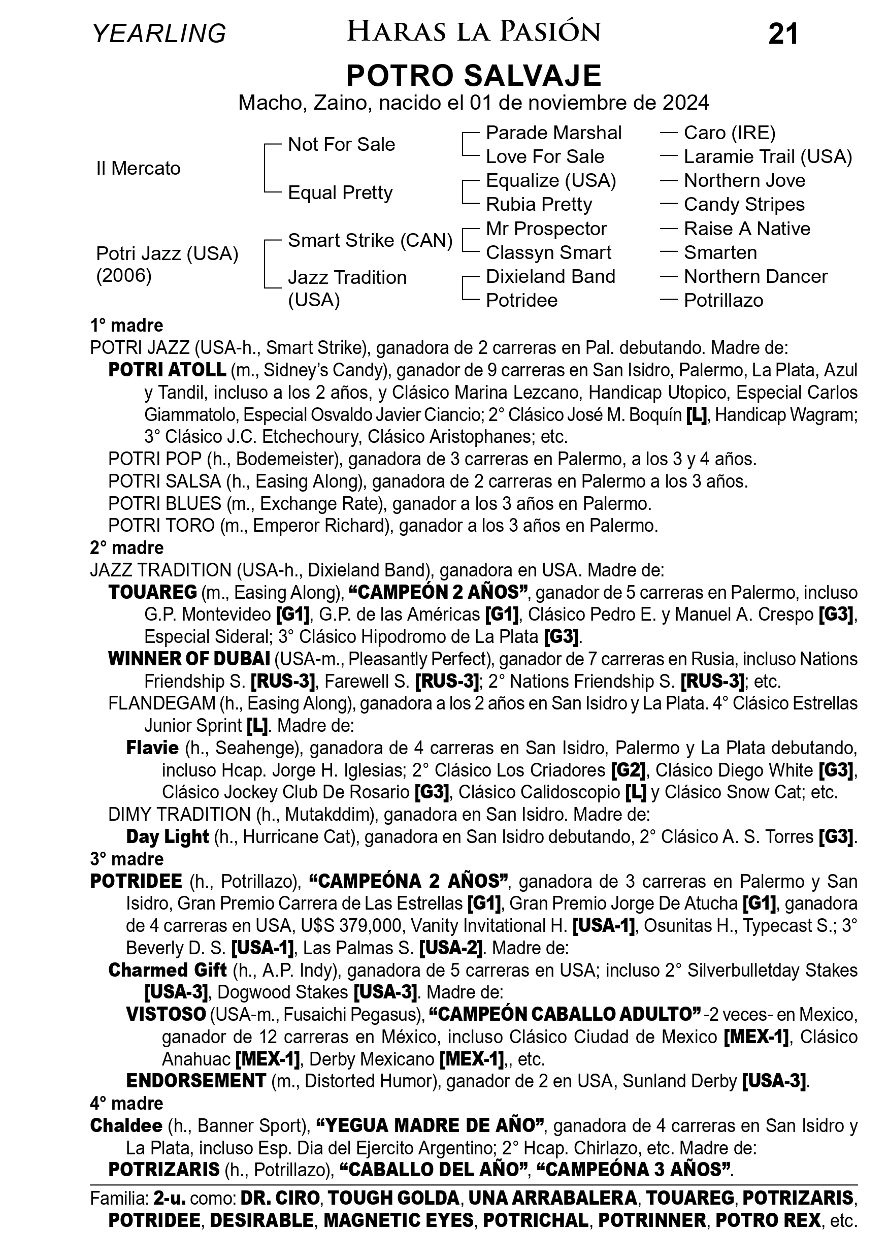 Pedigree POTRO SALVAJE