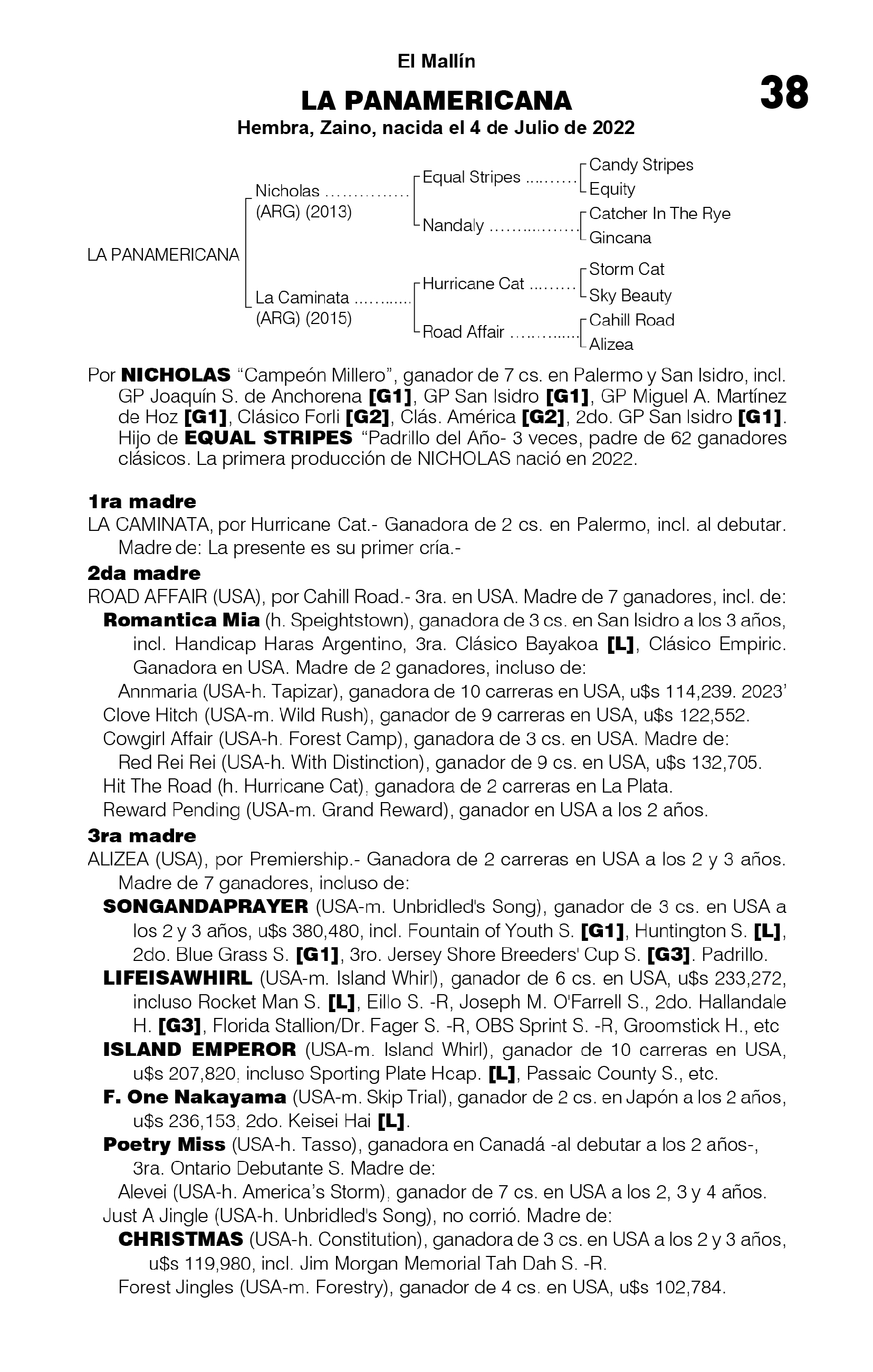 Pedigree LA PANAMERICANA