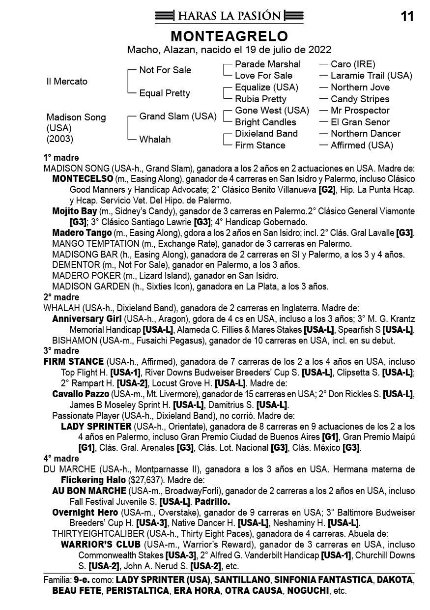 Pedigree MONTEAGRELO