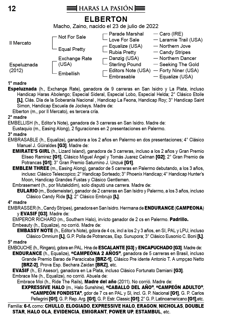 Pedigree ELBERTON