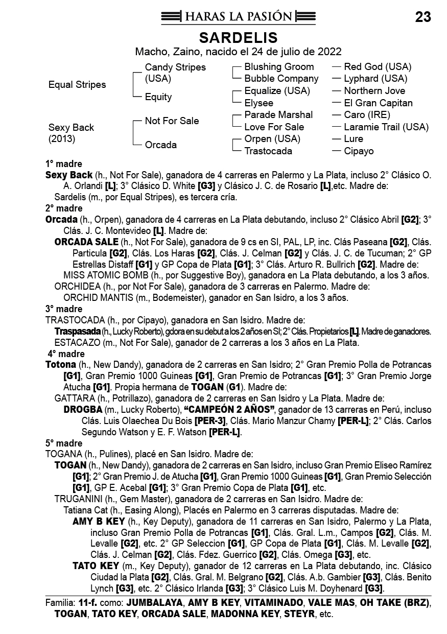 Pedigree SARDELIS