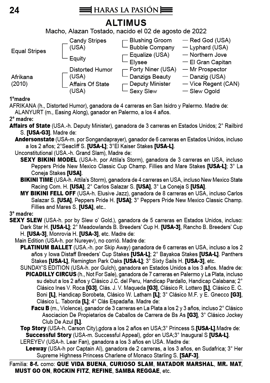 Pedigree ALTIMUS