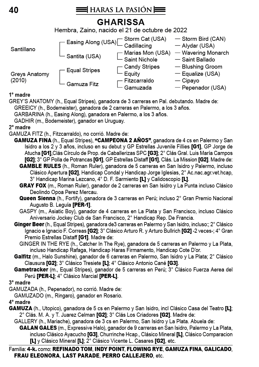 Pedigree GHARISSA