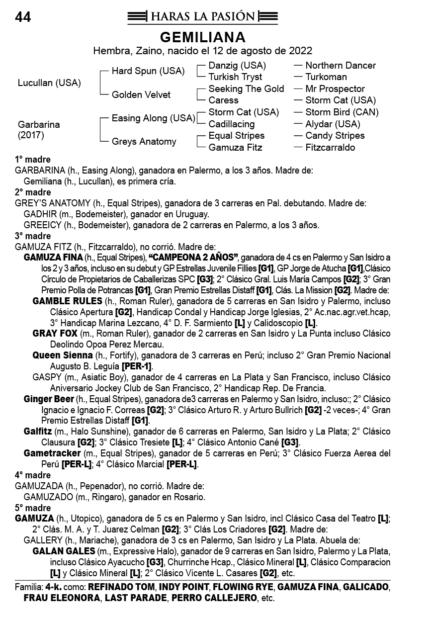 Pedigree GEMILIANA