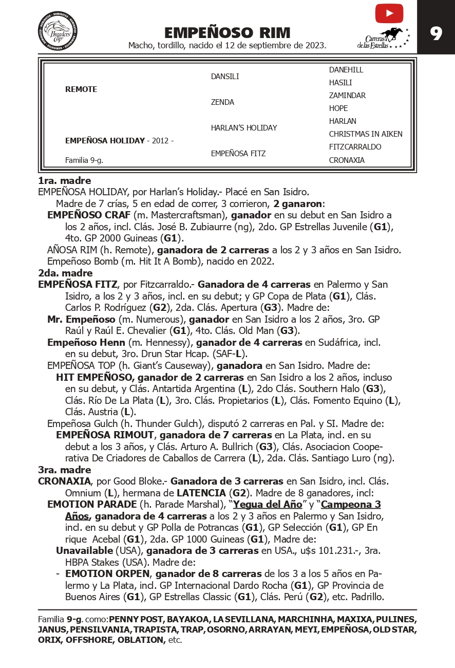 Pedigree EMPEÑOSO RIM
