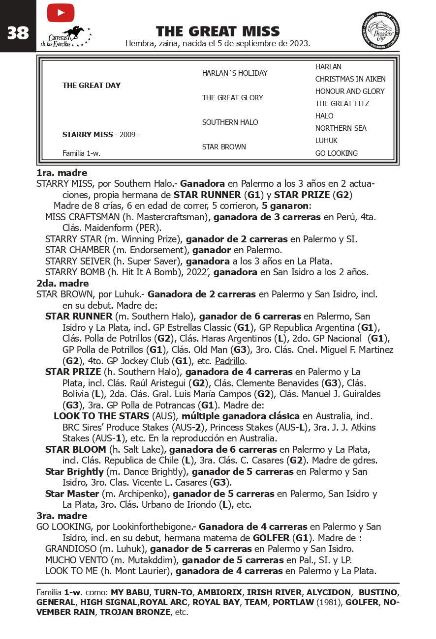 Pedigree THE GREAT MISS